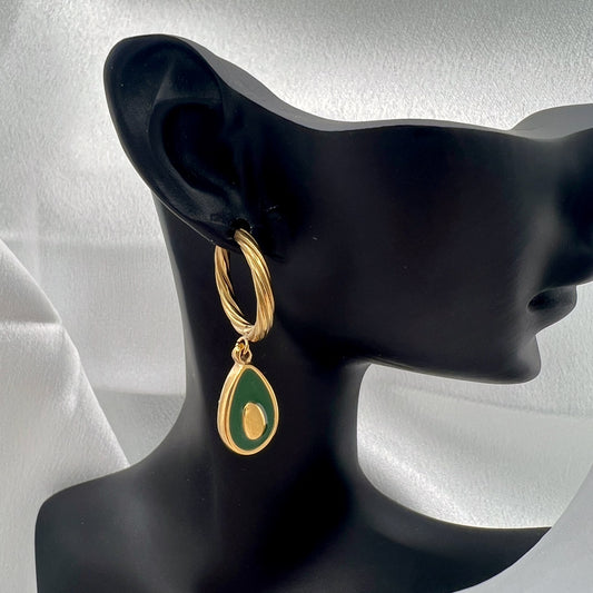 Avina Avocado Drop Earrings