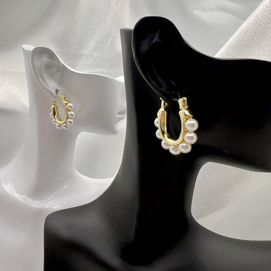 Nerelle Pearl Hoop Earrings