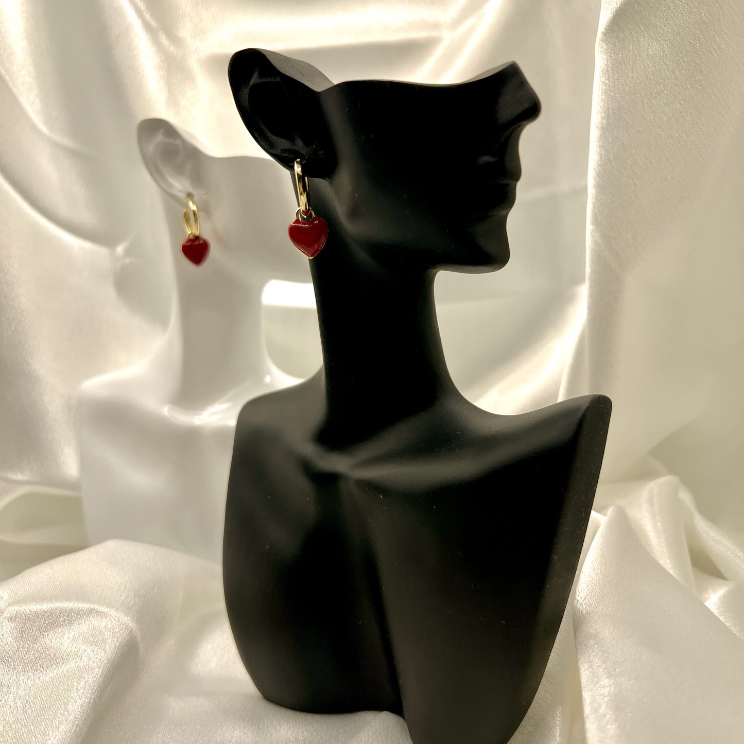 Ruby Heart Earrings