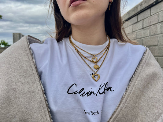 Valora Heart Layered Necklace Set