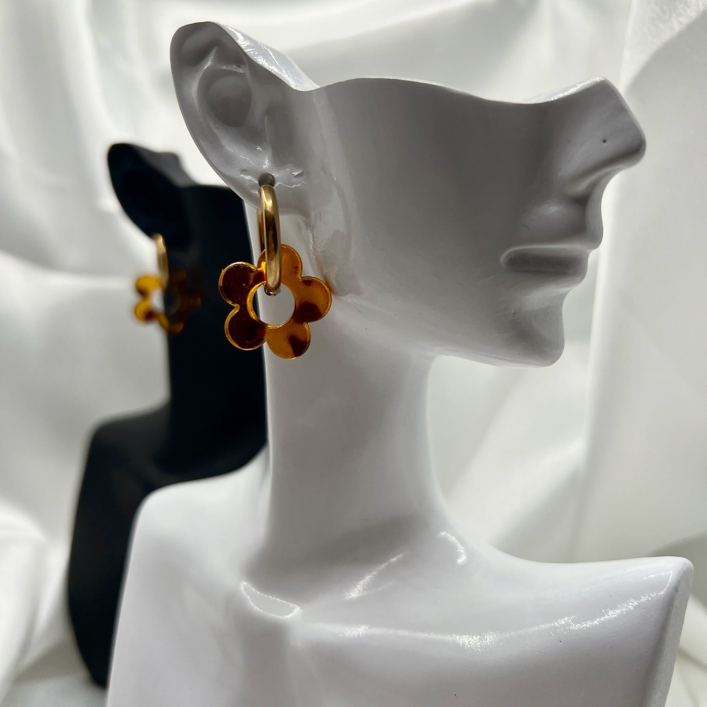 Amber Bloom Hoop Earrings