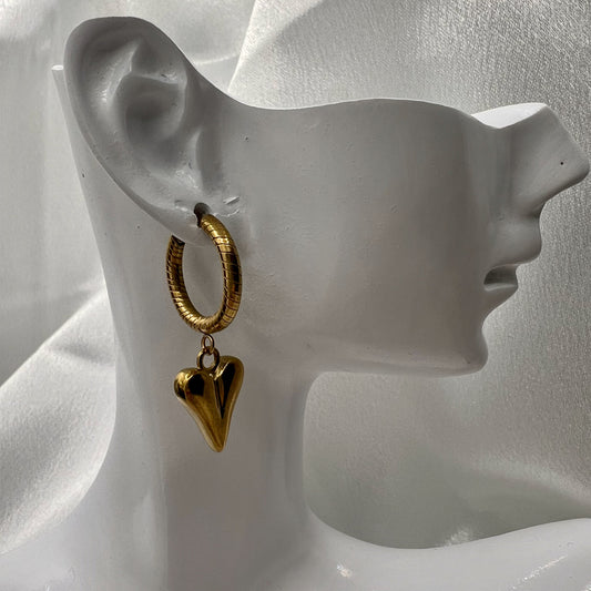 Amora Bold Heart Hoop Earrings