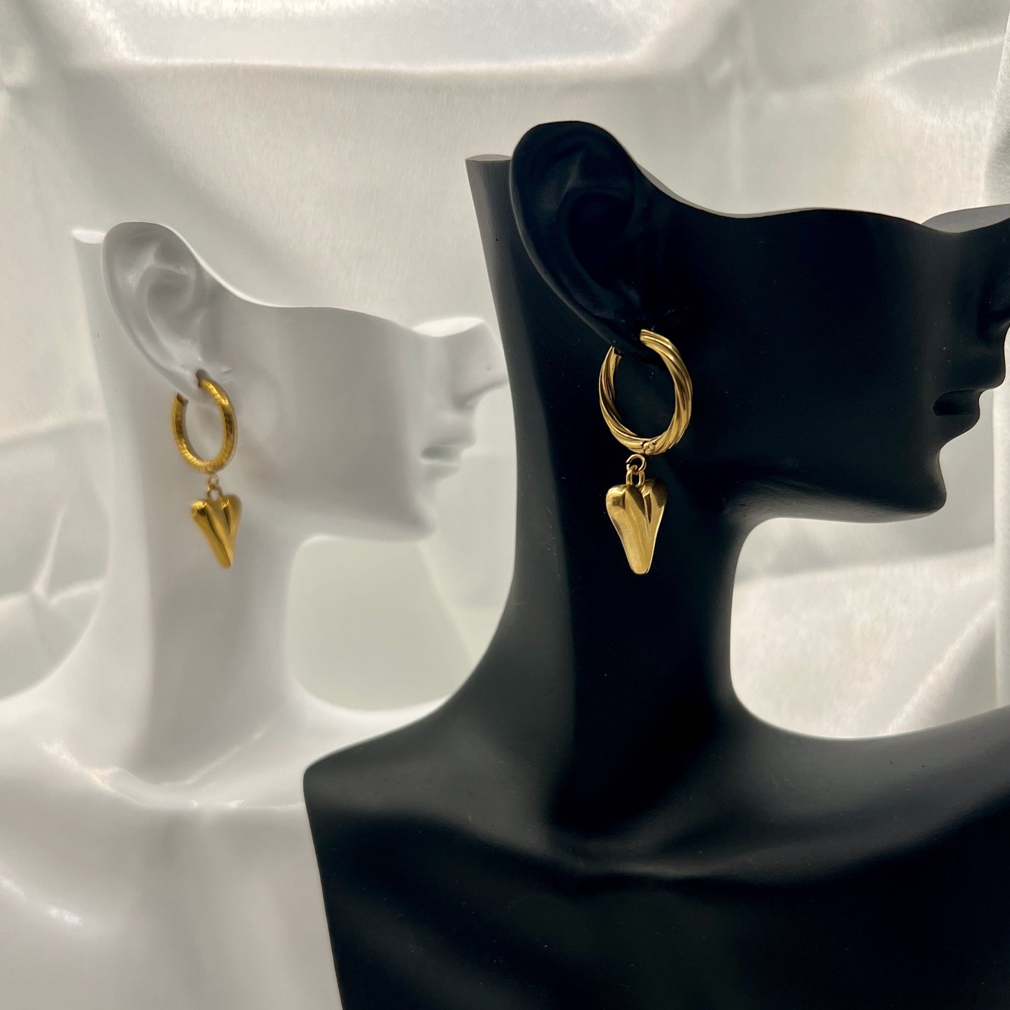 Amora Bold Heart Hoop Earrings