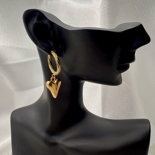 Amora Bold Heart Hoop Earrings
