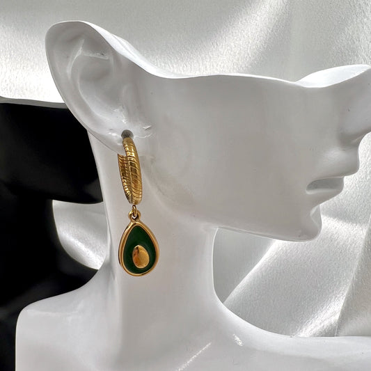 Avina Avocado Drop Earrings