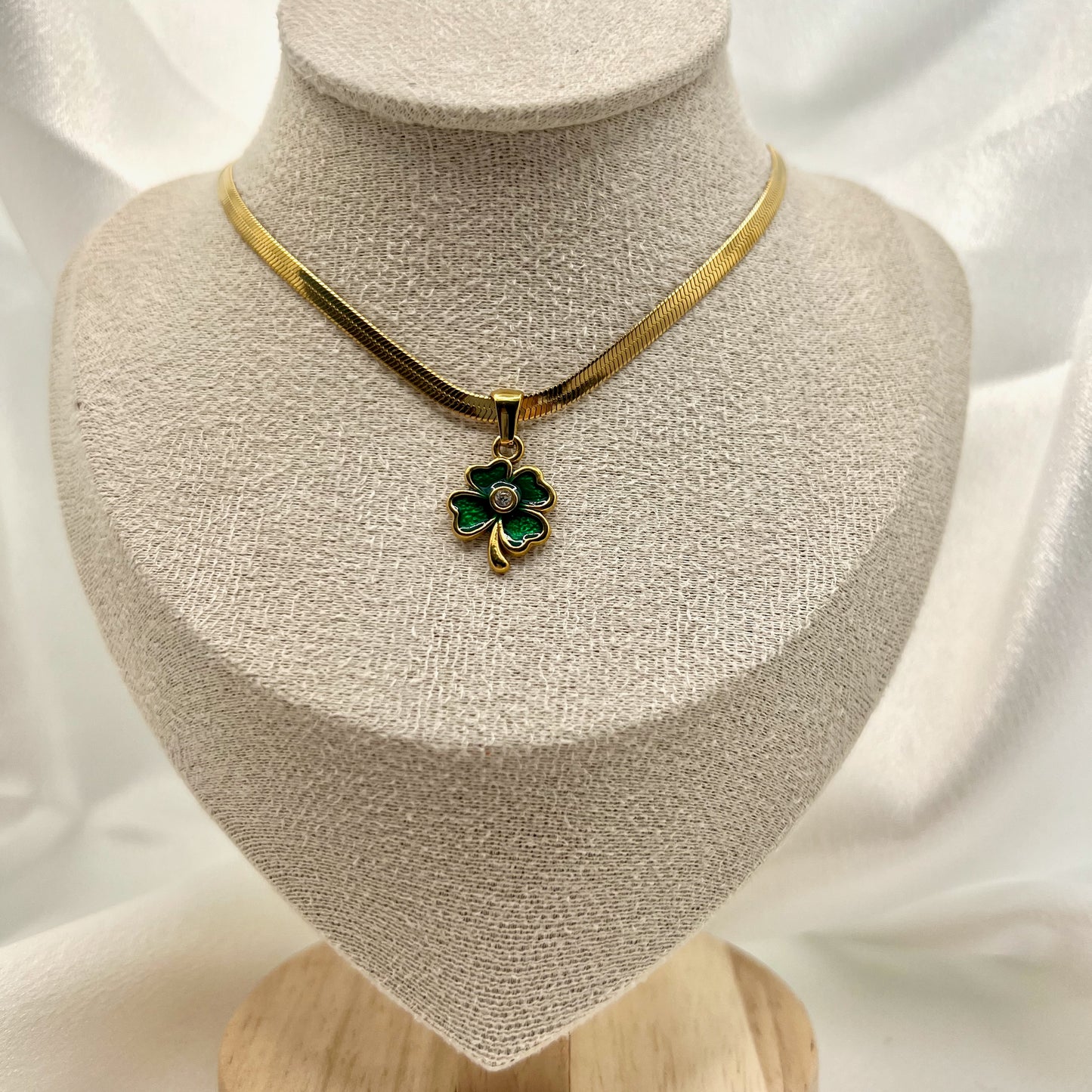 Clovera Green Charm Necklace