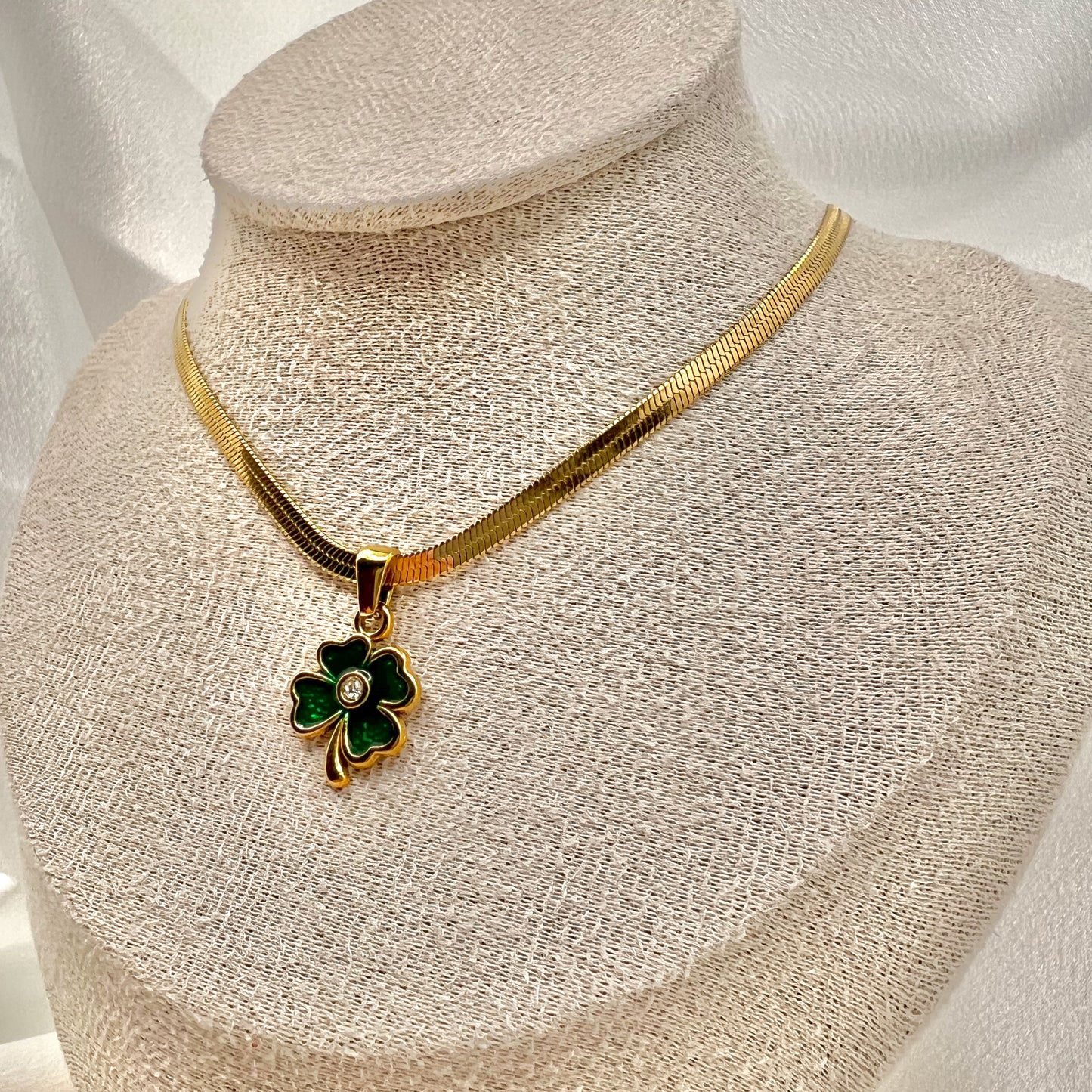Clovera Green Charm Necklace