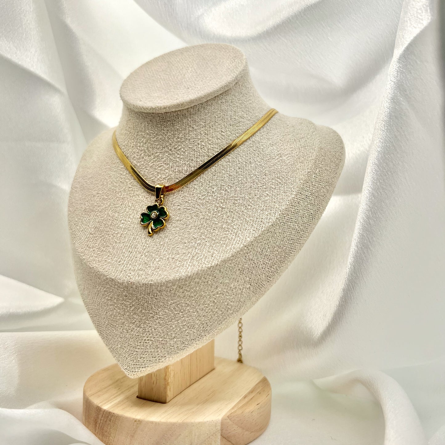 Clovera Green Charm Necklace