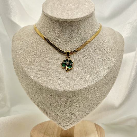 Clovera Green Charm Necklace