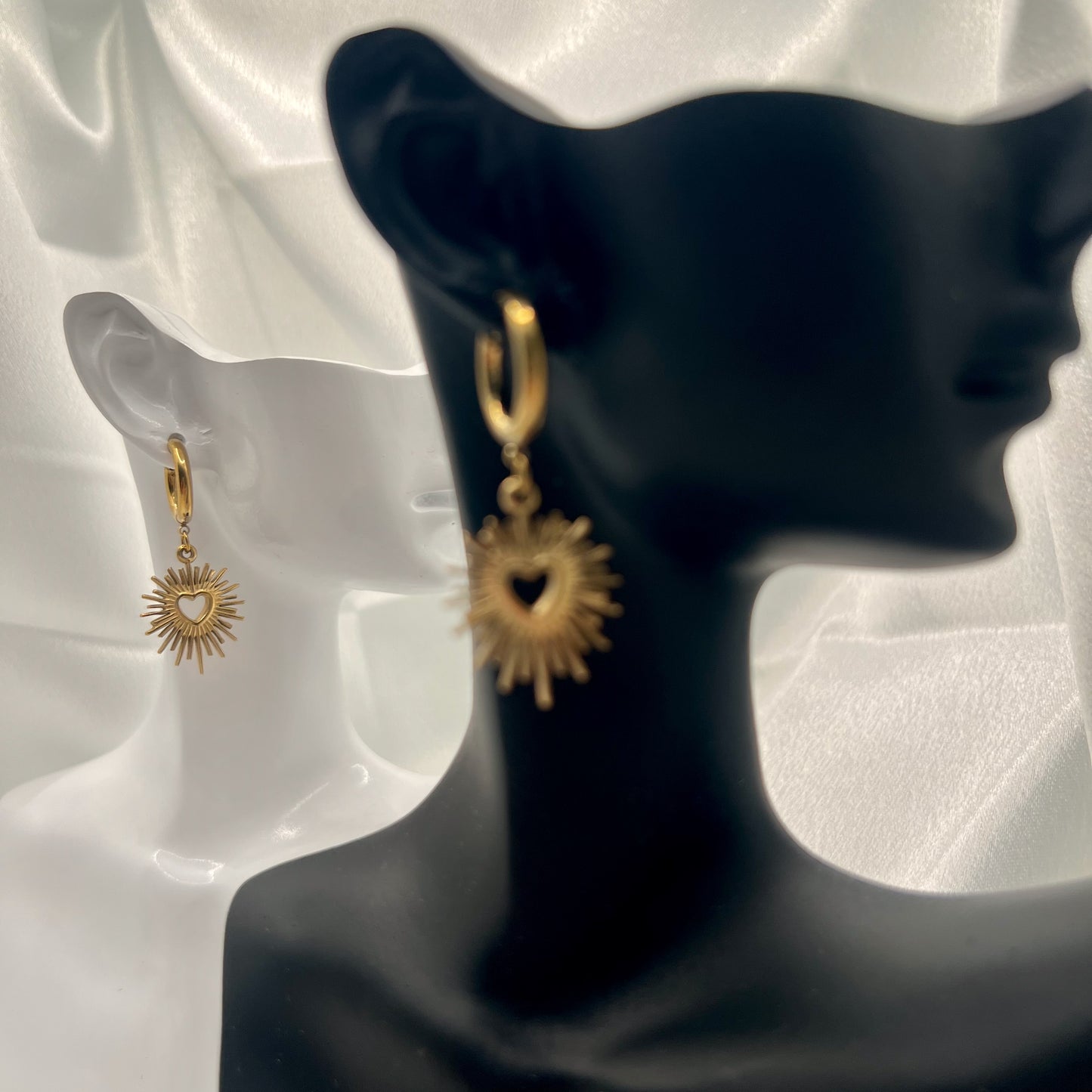 Liora Sunburst Heart Earrings