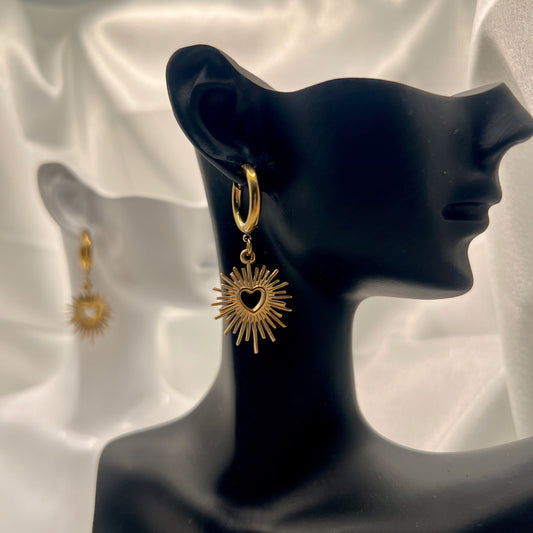 Liora Sunburst Heart Earrings