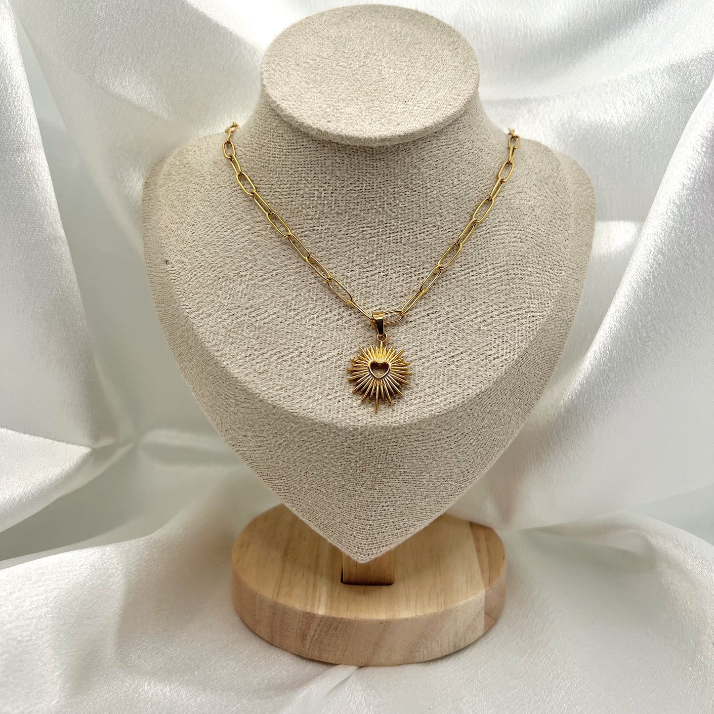 Liora Sunburst Heart Necklace