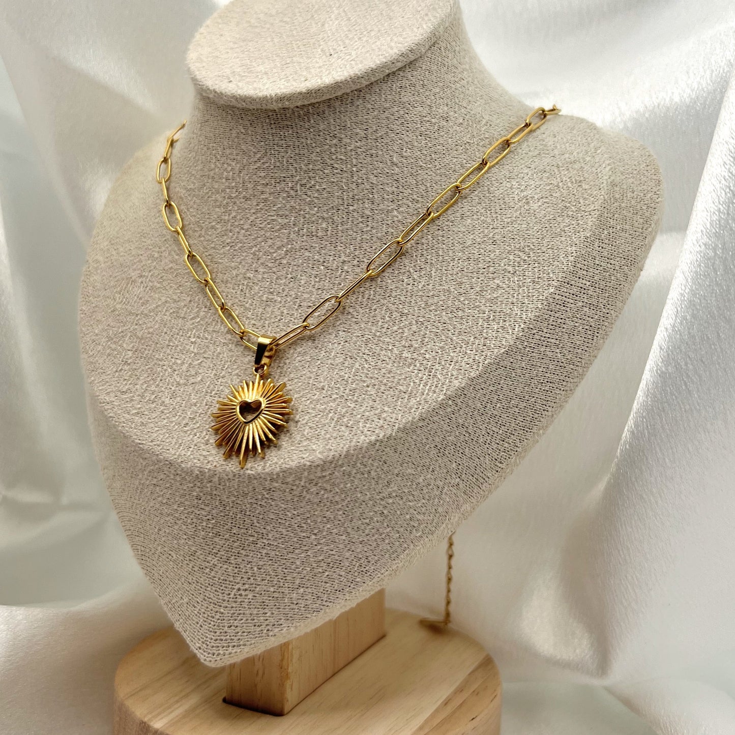 Liora Sunburst Heart Necklace