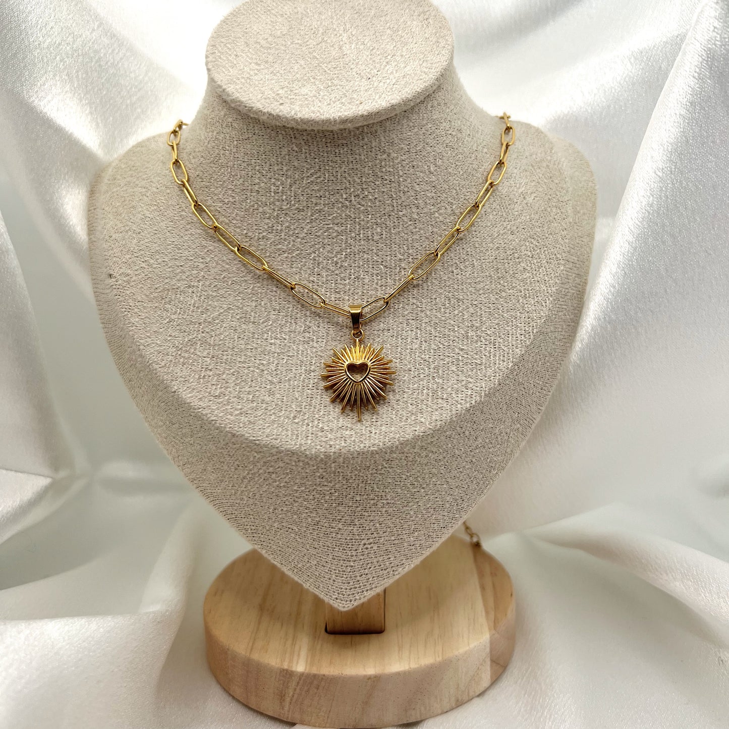 Liora Sunburst Heart Necklace