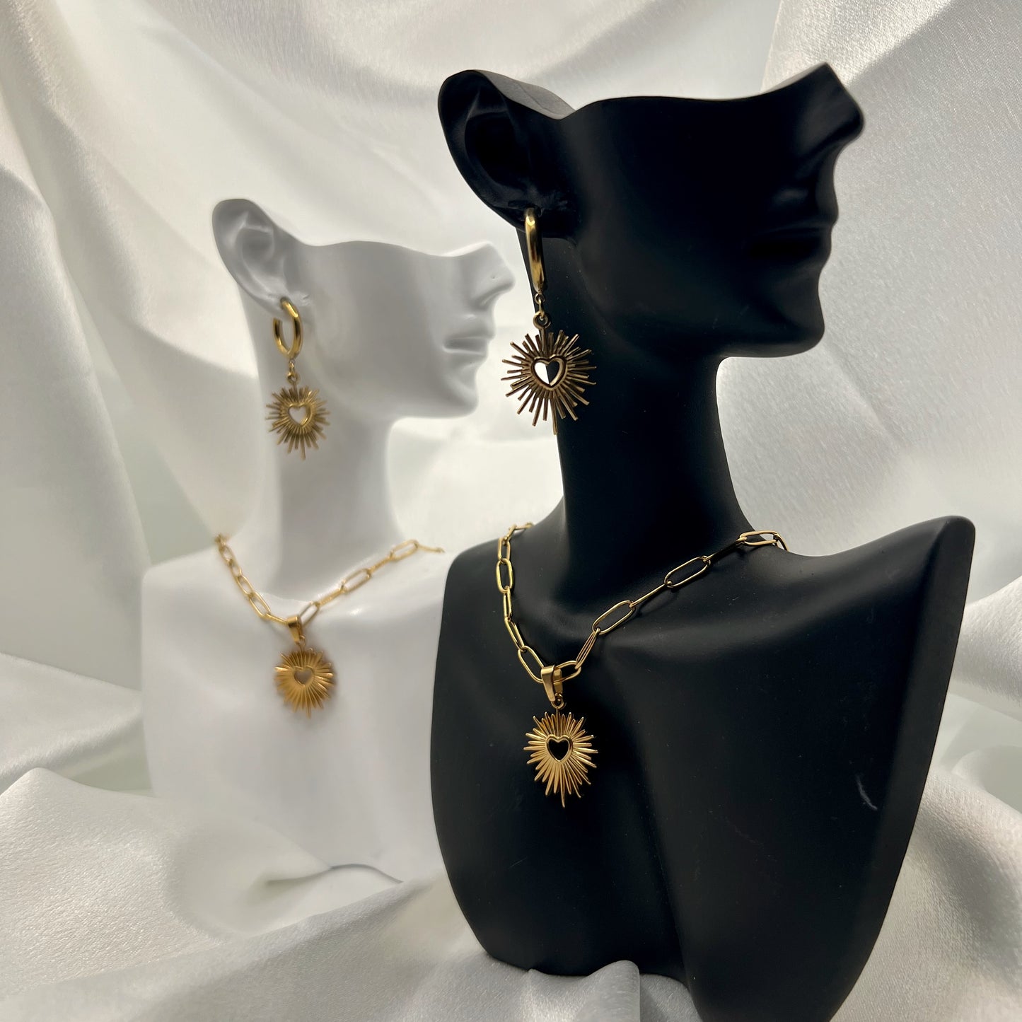 Liora Sunburst Heart Earrings
