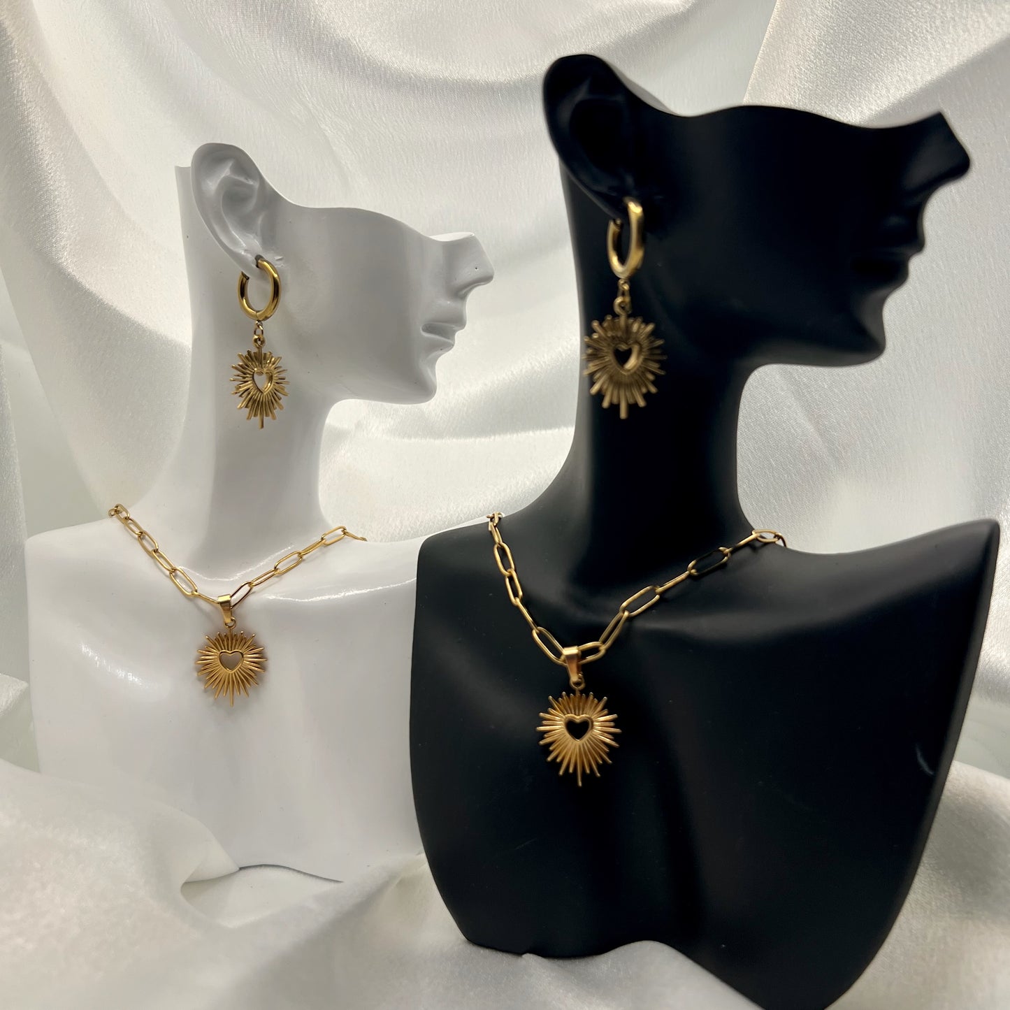 Liora Sunburst Heart Necklace