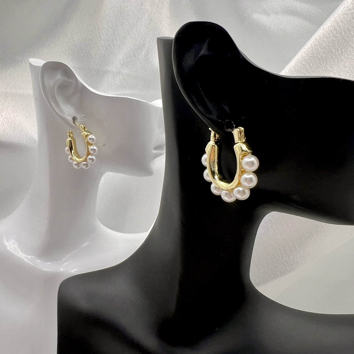 Nerelle Pearl Hoop Earrings