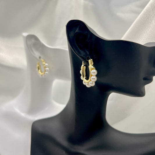 Nerelle Pearl Hoop Earrings