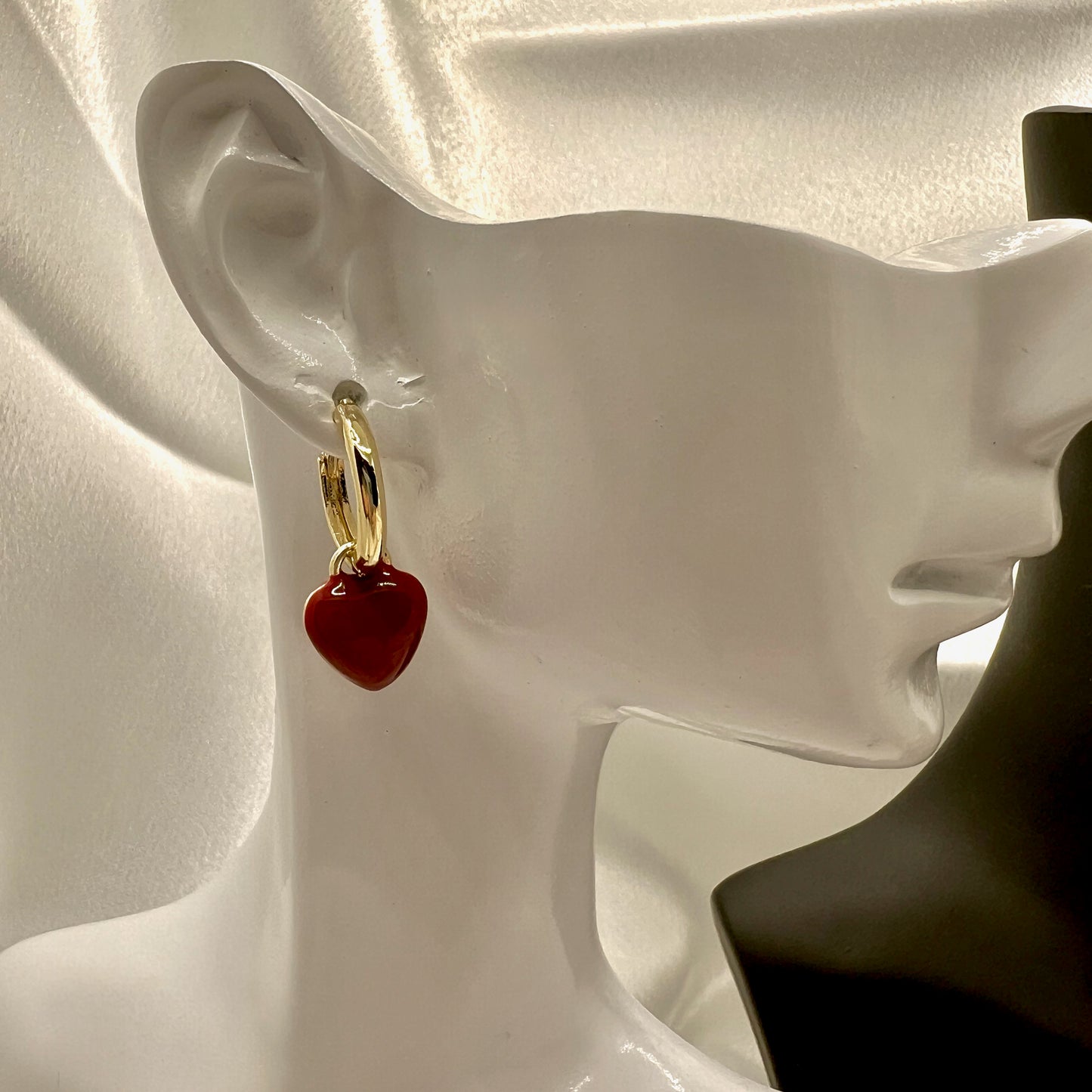 Ruby Heart Earrings