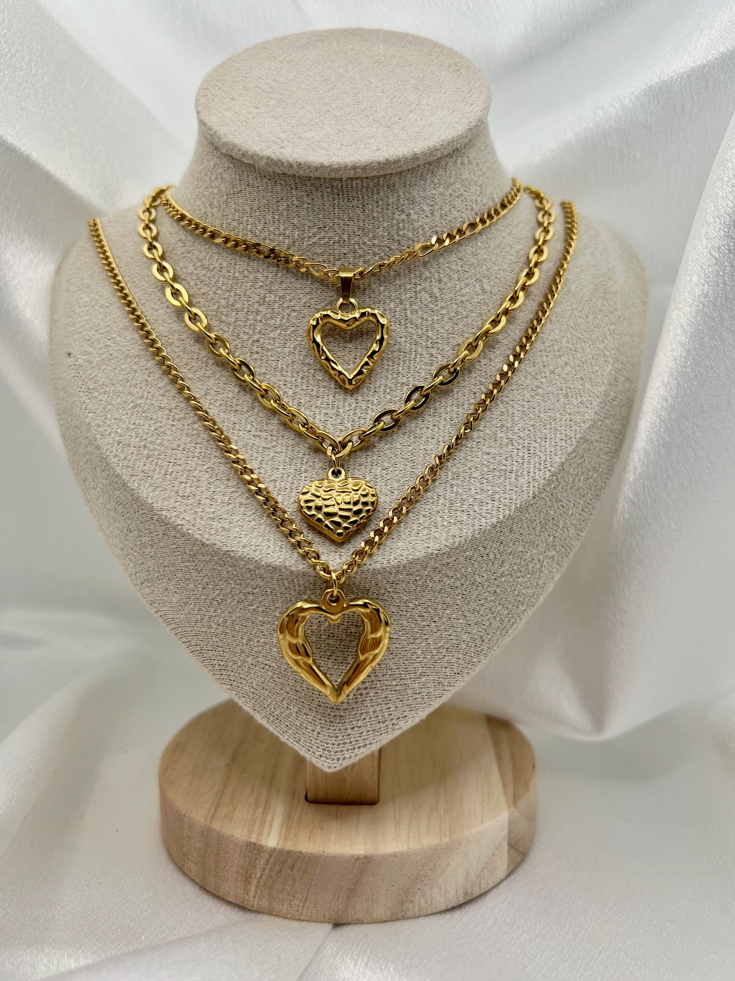 Valora Heart Layered Necklace Set