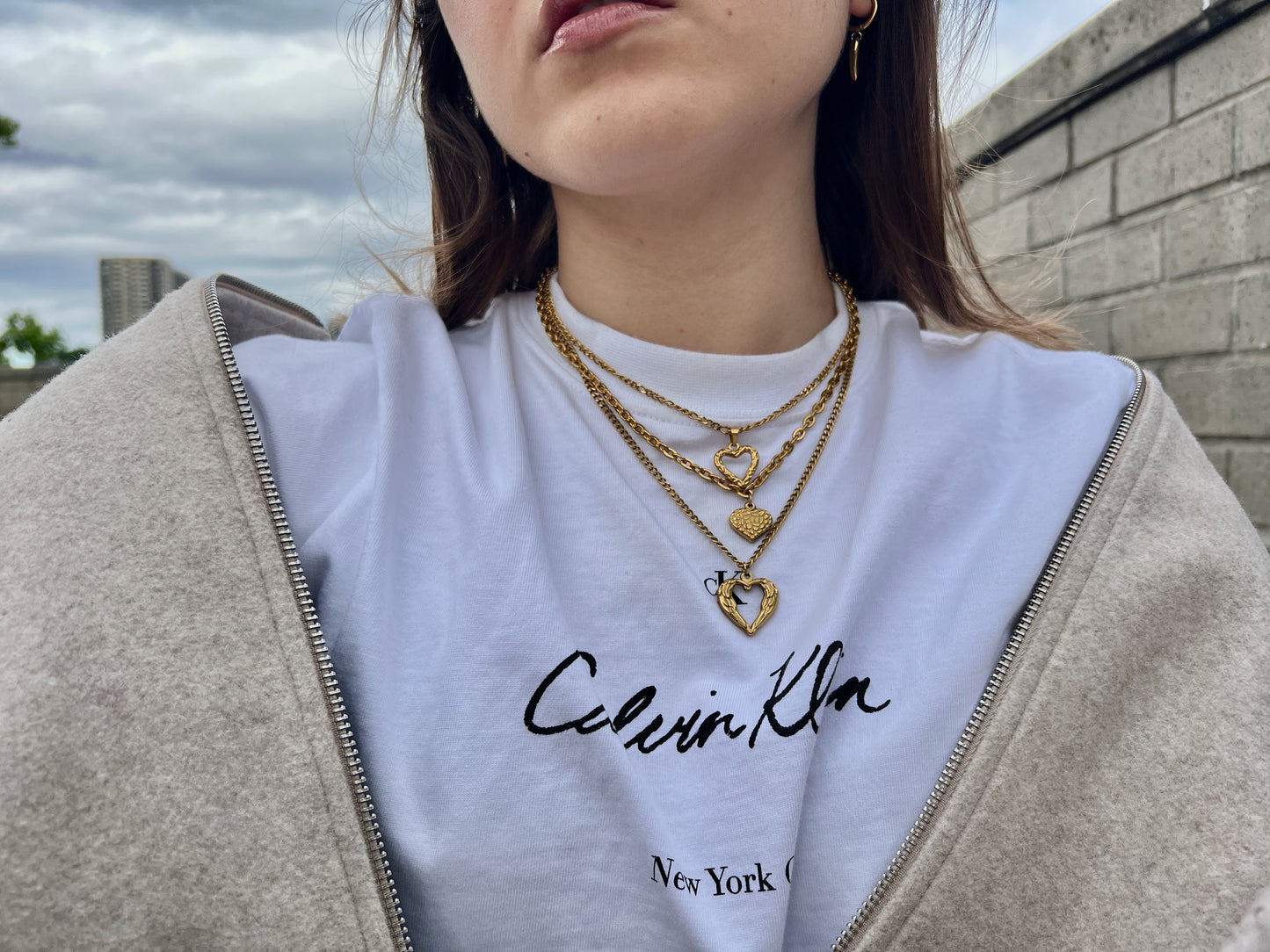 Valora Heart Layered Necklace Set