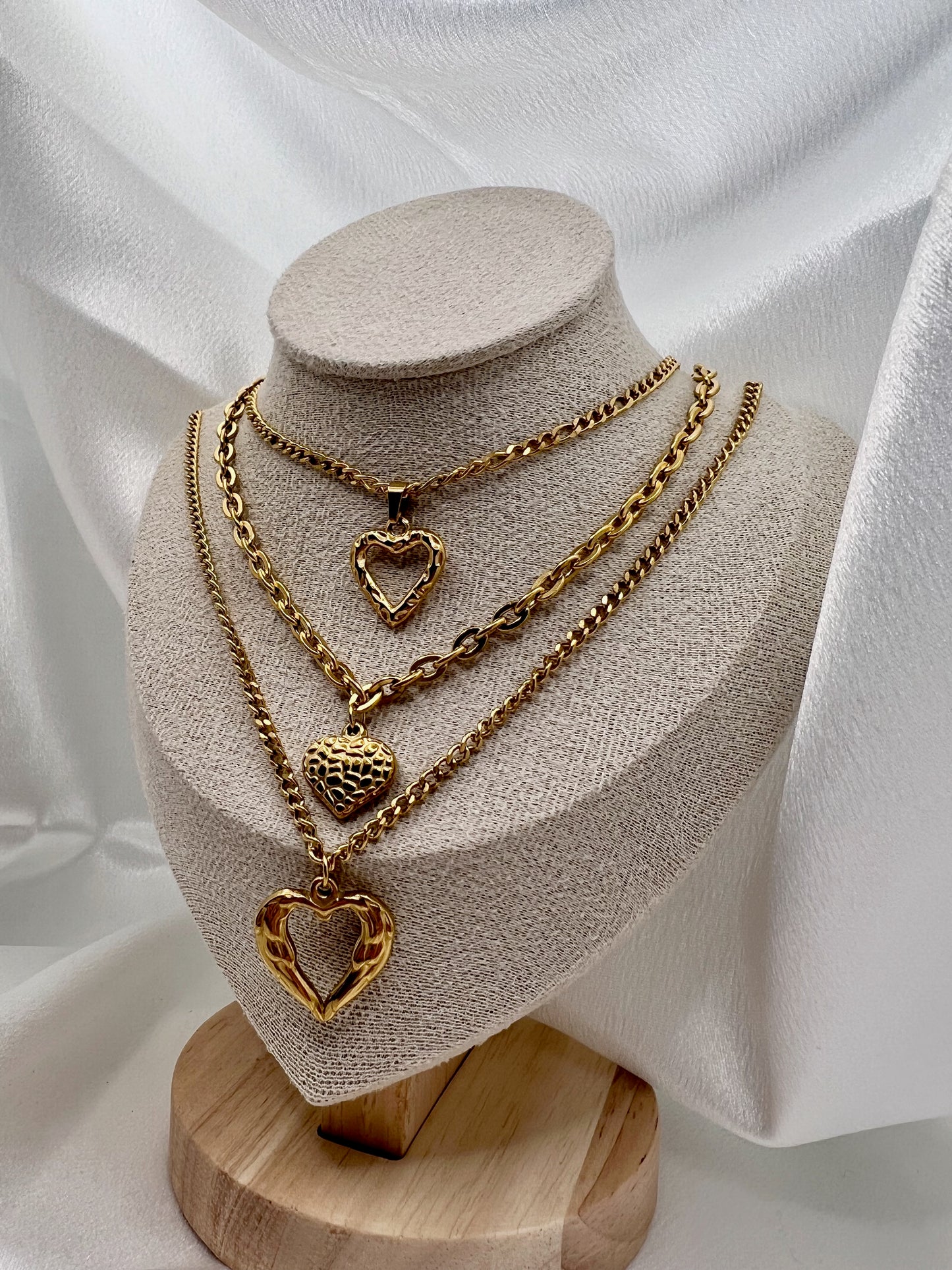 Valora Heart Layered Necklace Set