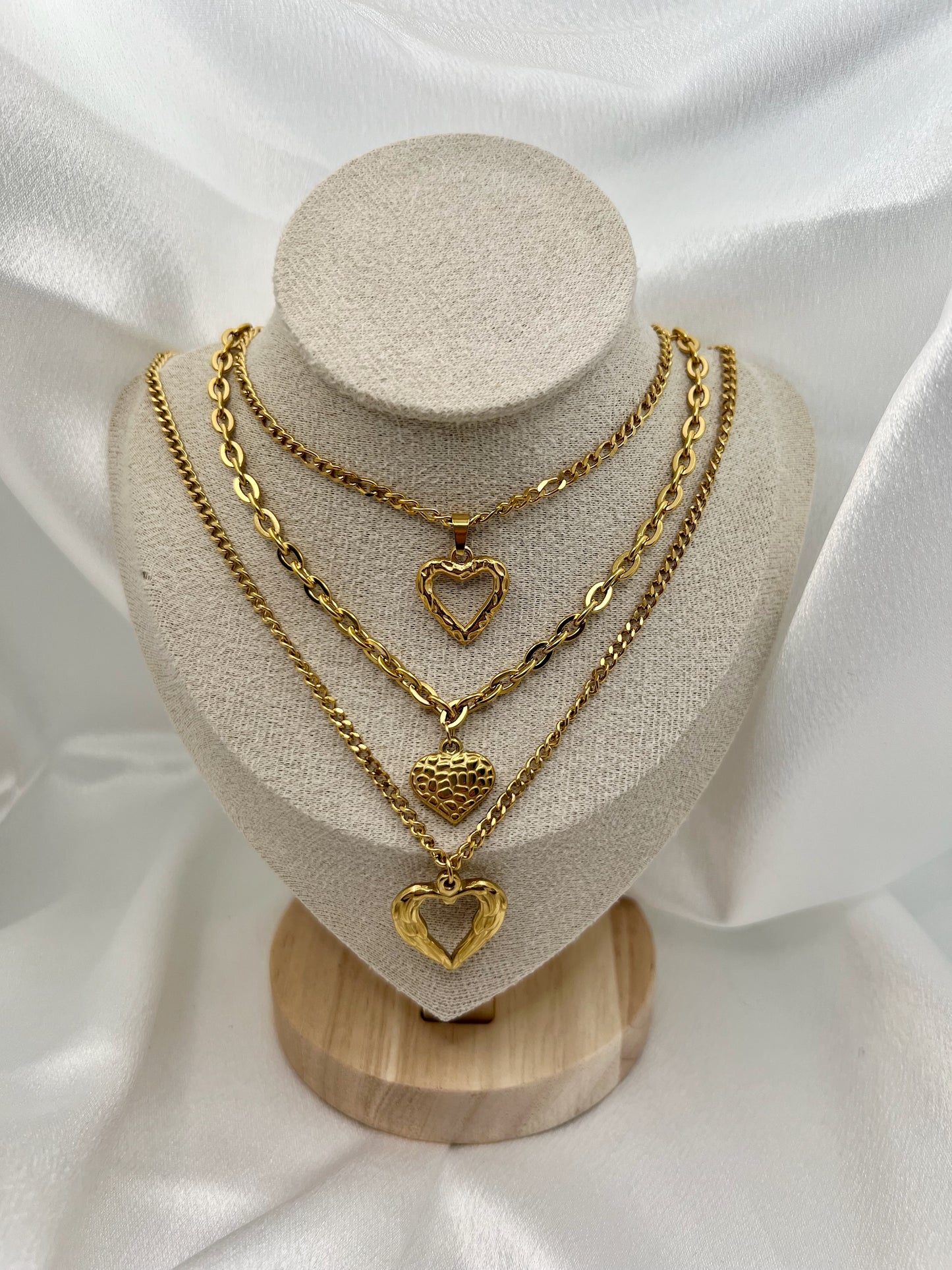Valora Heart Layered Necklace Set