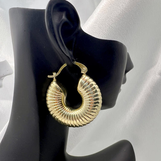 Zafira Ribbed Hoop Earrings